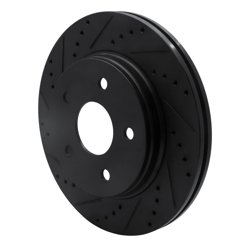 Jeep J8 Brake Rotor (1) - Front Left - R1 Concepts - Drilled & Slotted - Black - `08-`12